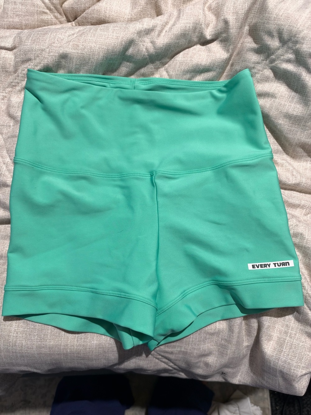 High-Rise Athletic Shorts — Teal Green